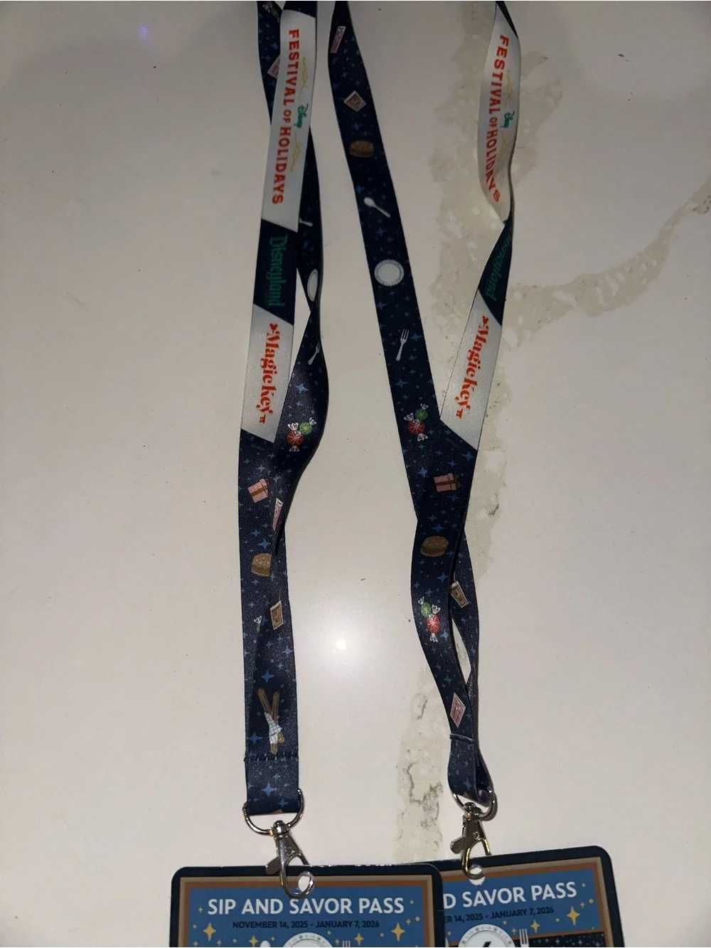Disneyland Navy Festival Sip & Savor Lanyard Pass Holder